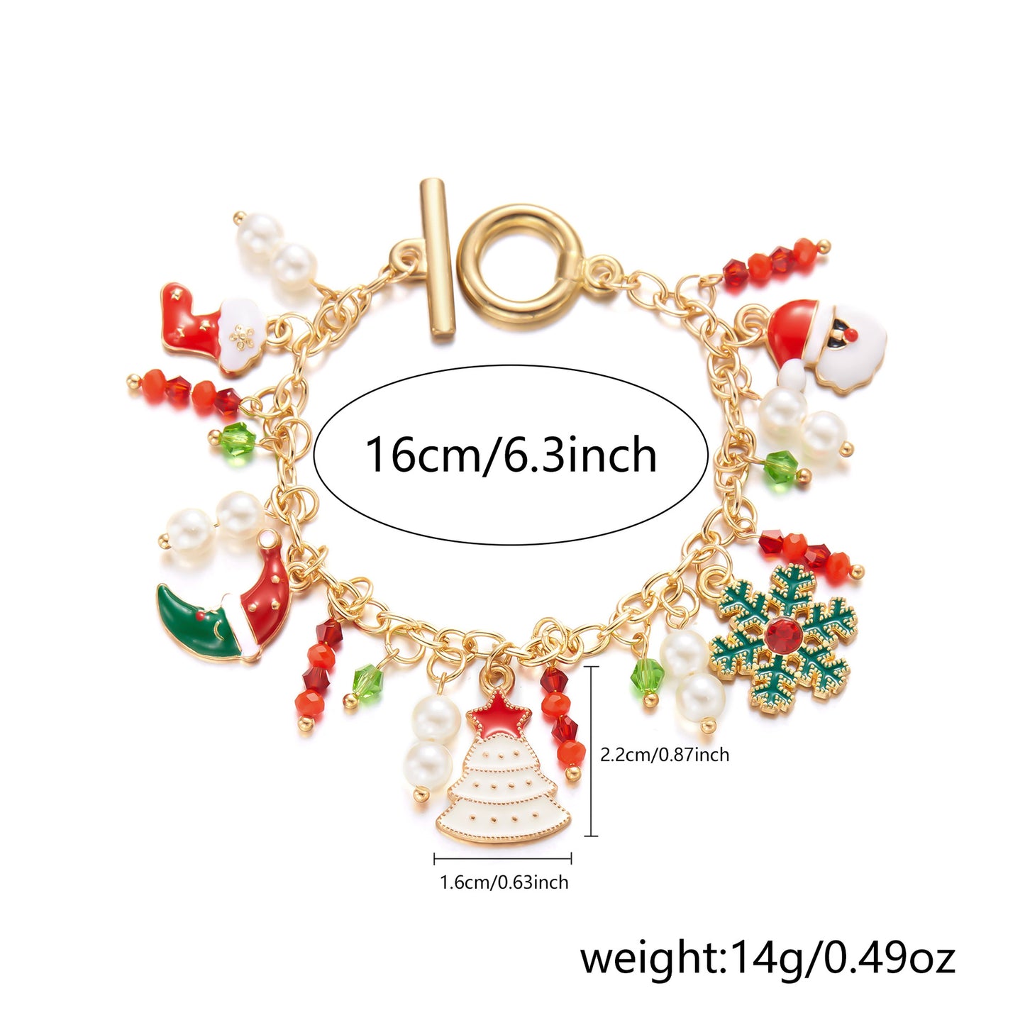 Christmas Tree Santa Claus Bracelet