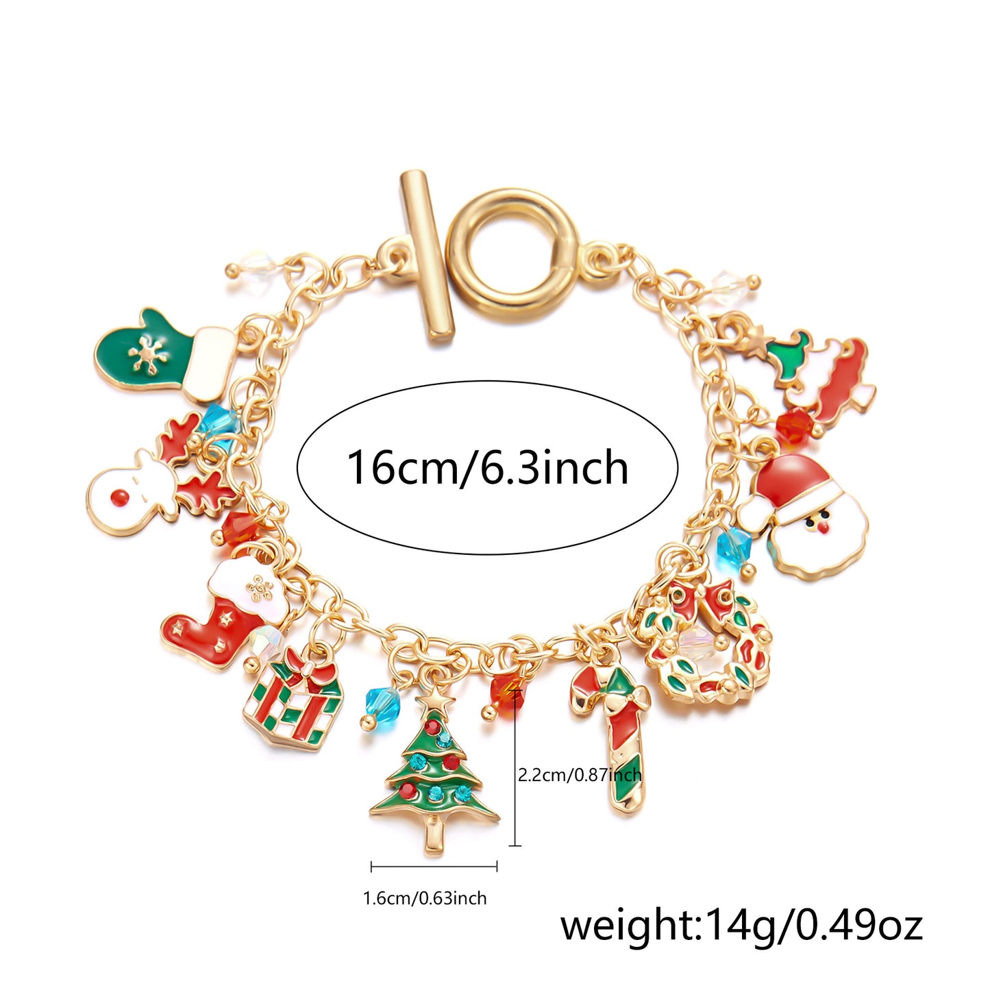 Christmas Tree Santa Claus Bracelet