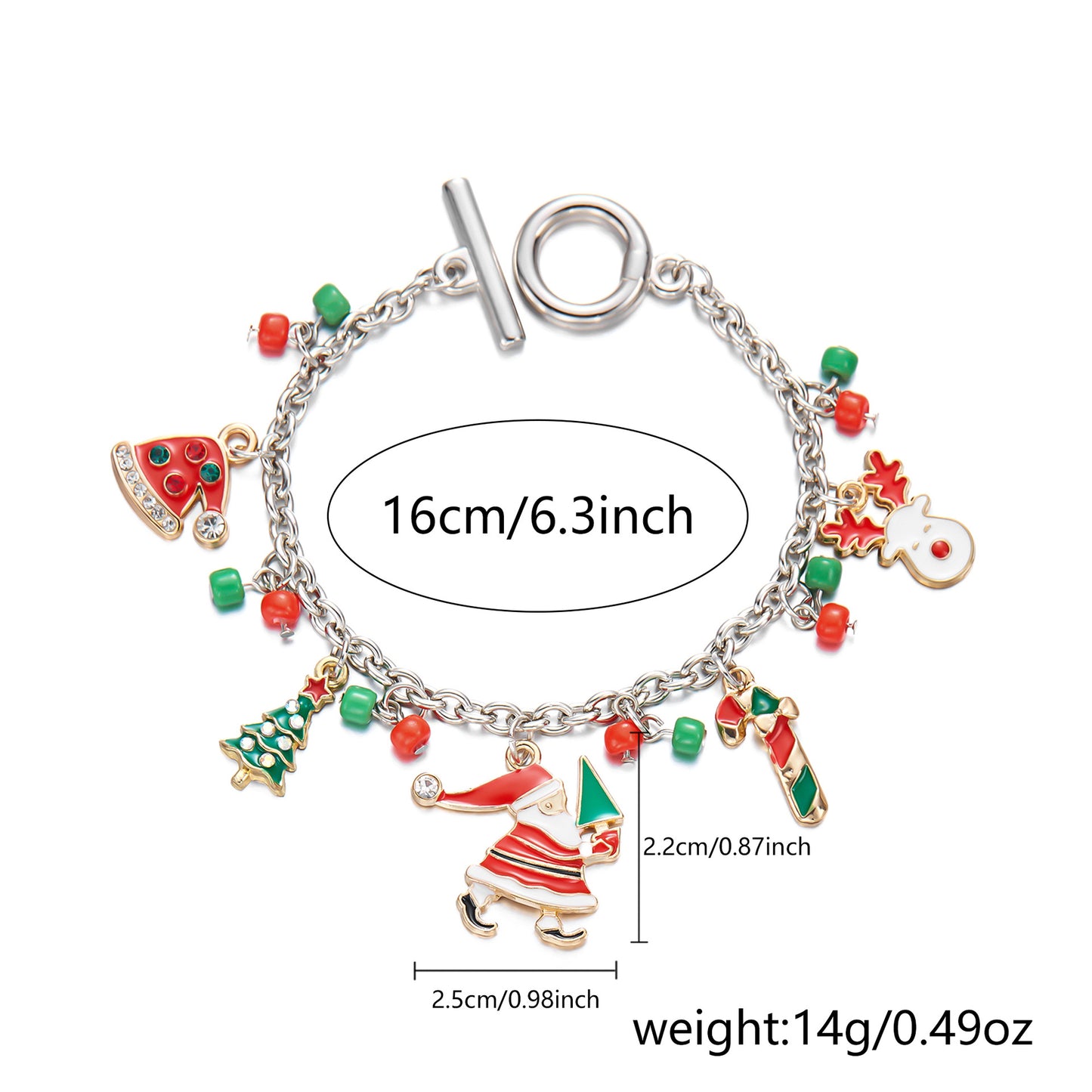 Christmas Tree Santa Claus Bracelet