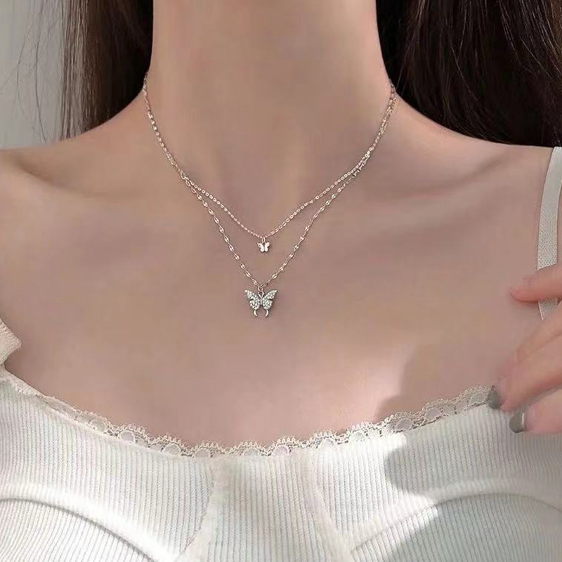 Double Layer Butterfly Necklace