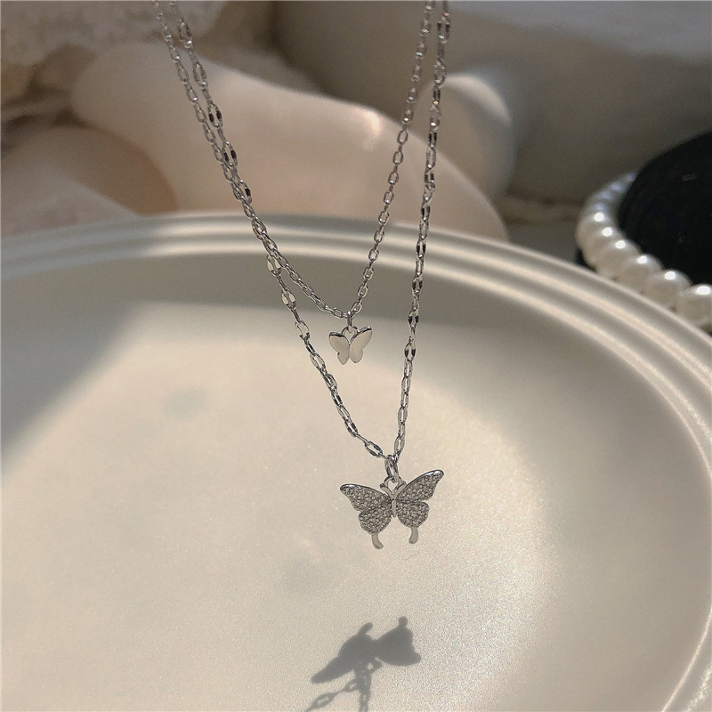 Double Layer Butterfly Necklace