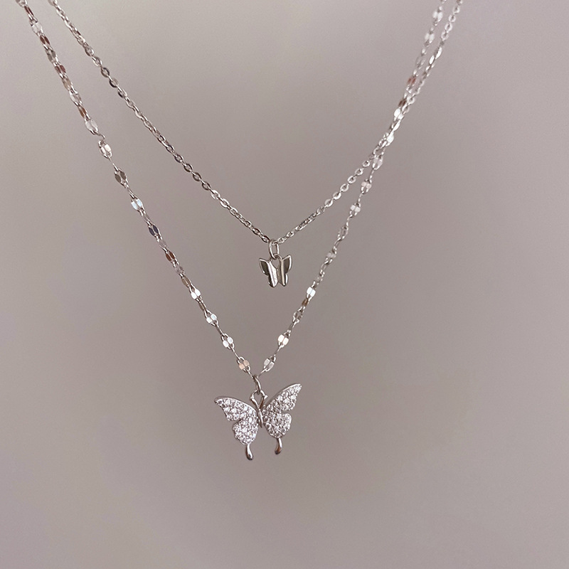 Double Layer Butterfly Necklace