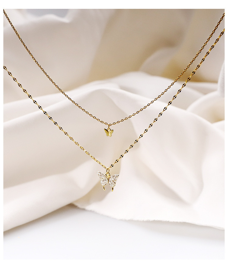Double Layer Butterfly Necklace