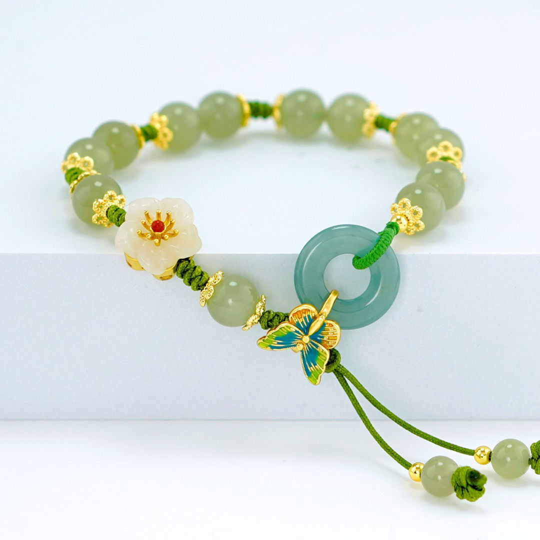 New flying butterfly Imitation Jade Peace Clasp Bracelet