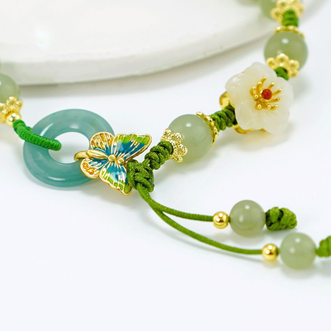New flying butterfly Imitation Jade Peace Clasp Bracelet