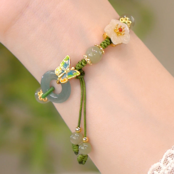 New flying butterfly Imitation Jade Peace Clasp Bracelet