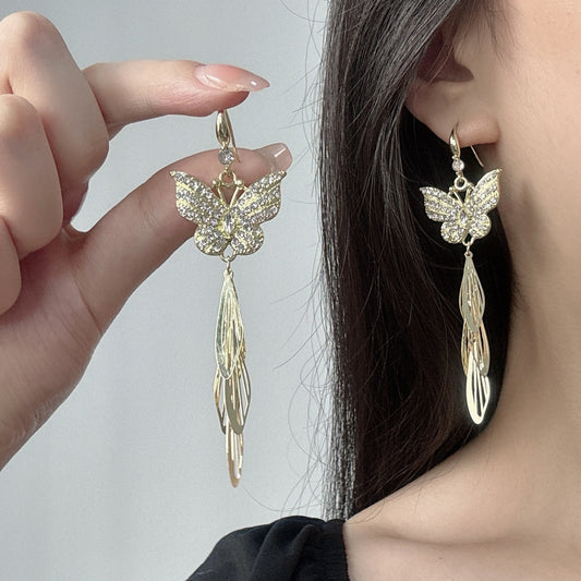 Trendy Butterfly Wings Tassel Earrings