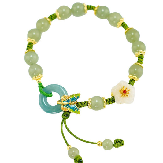 New flying butterfly Imitation Jade Peace Clasp Bracelet